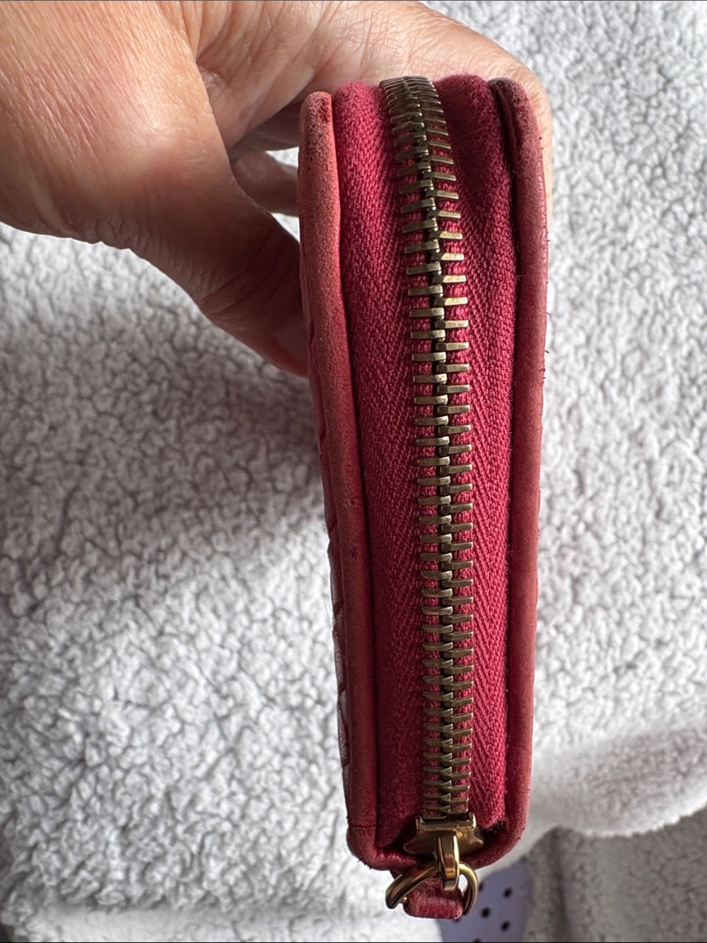 Bottega Veneta Red NAPPA (lambskin) leather INTRECCIATO Zip-Around Long Wallet - Picture 10 of 10